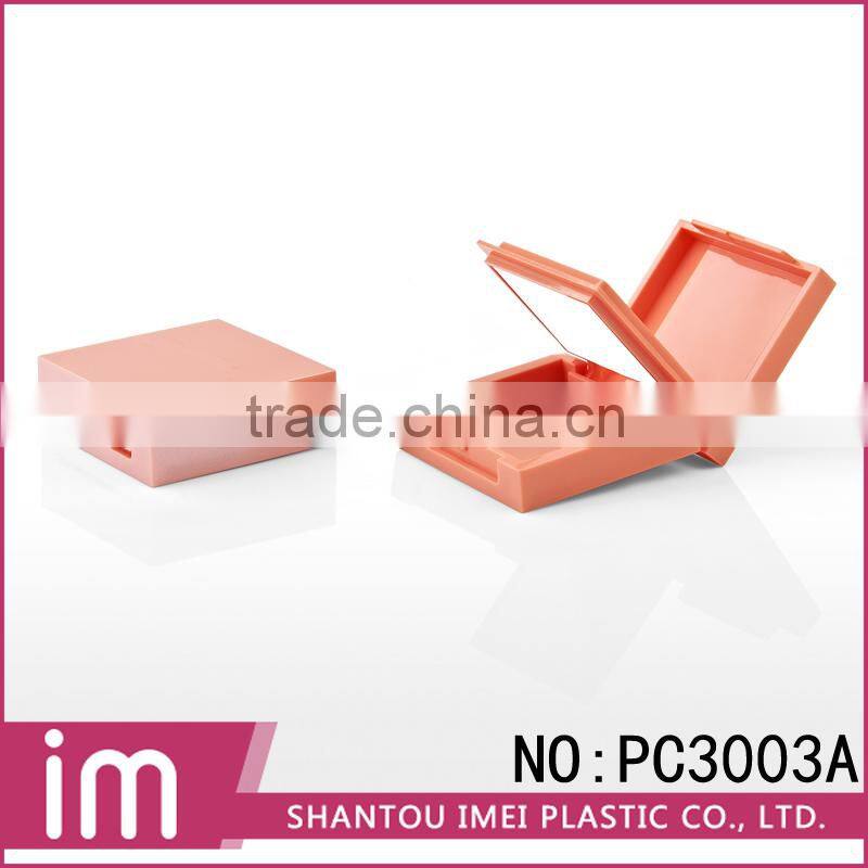 Retangular orange pressed cosmetic empty compact loose powder case