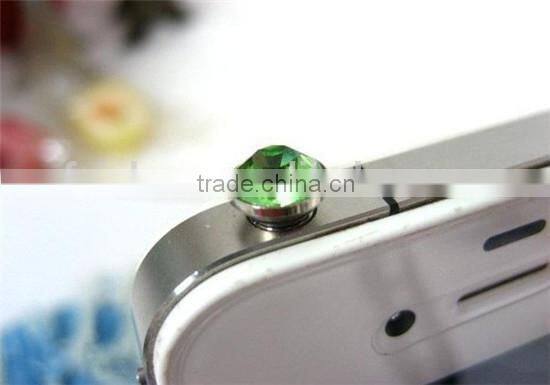 Wholesale Crystal Diamond 3.5mm Anti Dust Plug Headset Jack Stopper For iPhone 4 4s 3G 5 5G 5C 5S 6 6plus iPad Mini