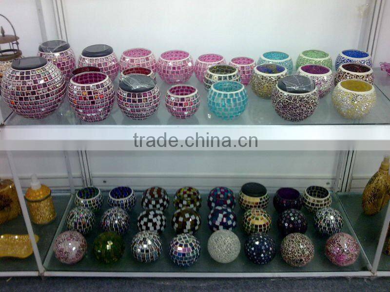glass mosaic solar lampshade with lid