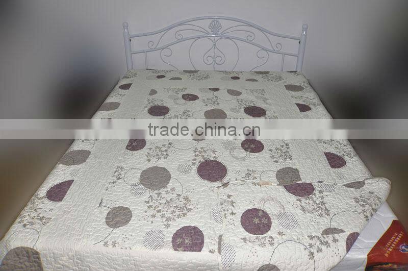 2015 high quality fake patchwork microfiber quilt set bedding set