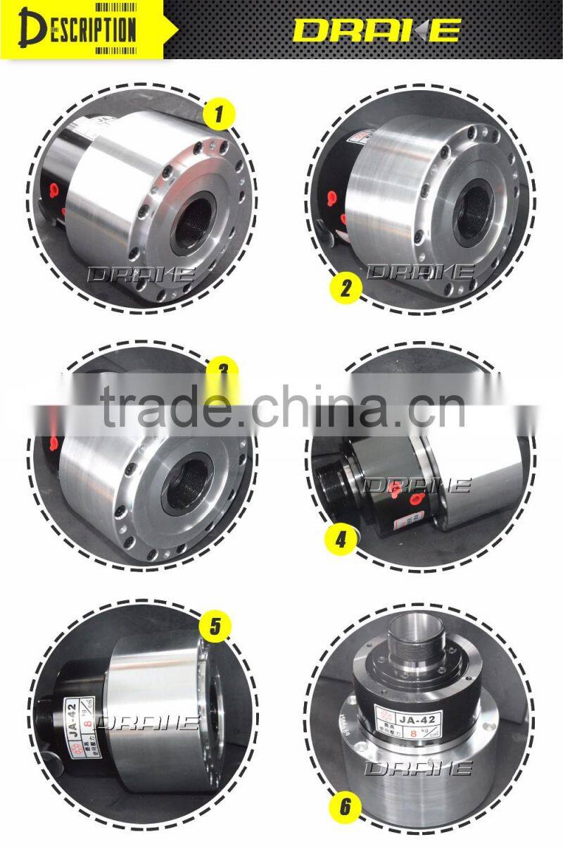 Rotary high speed single piston through-hole pneumatic cylinder for CNC vertical metal lathe