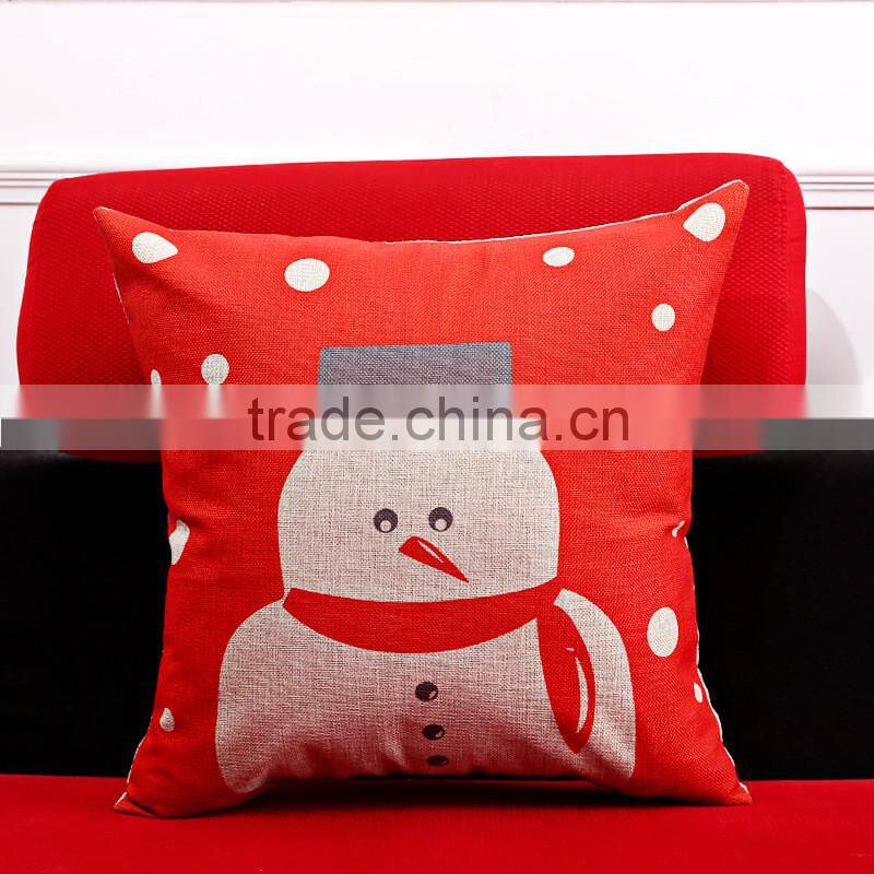 2016 Newest Design Linen Cotton Christmas Gift Cushion Cover Home Decor Bed Sofa Throw Pillow Case 17.8"x17.8"
