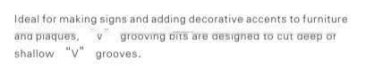 ROUTER BITS (V Groove Bits)