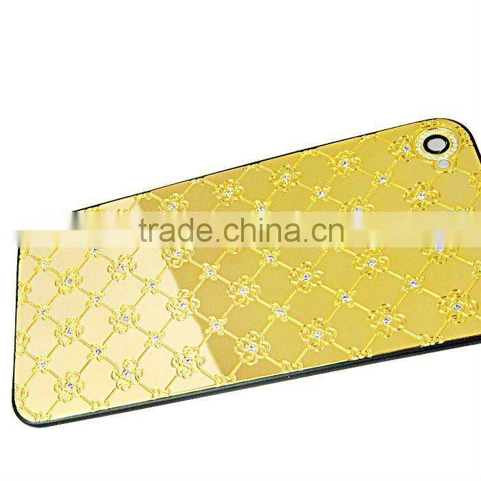 New Diamond Metal Chrome Battery Cover Plum Flower Desigin for iPhone 4S