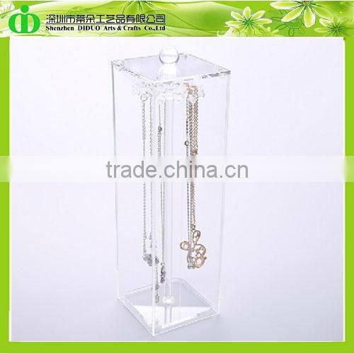 DDJ-0055 ISO9001 Chinese Manufacture Made SGS Test Custom Acrylic Necklace Box With Lid
