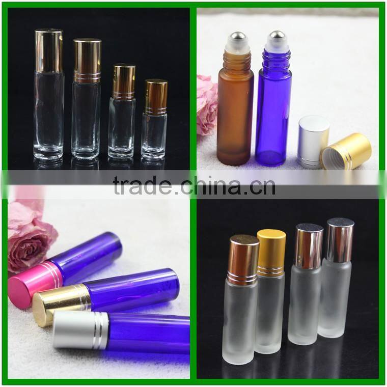 24 hours feedback odm available 5ml glass roll on bottles with stainless steel roller ball