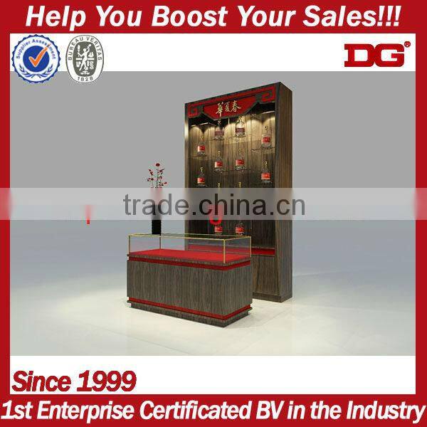 Retail wooden supermarket wine display rack wine display fixture