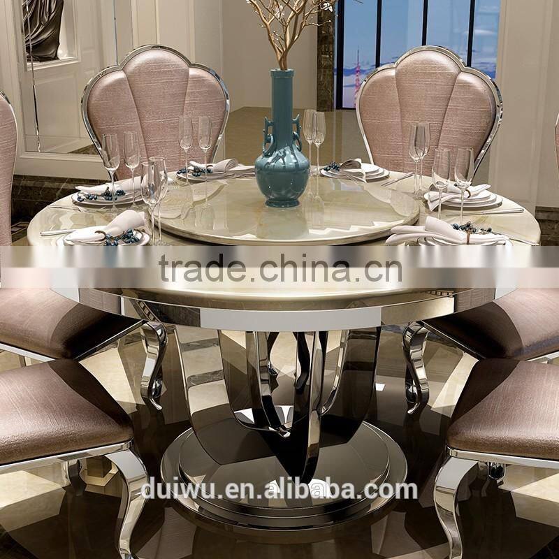 Factory wholesale modern round 201 stainless steel restaurant dining table