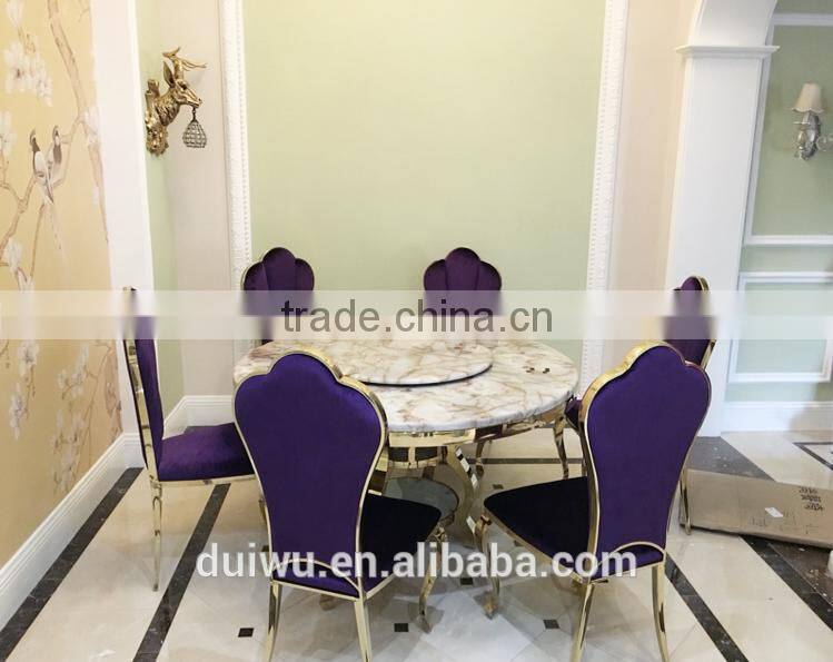 2012 Factory new marble model stainless steel dining table with good price