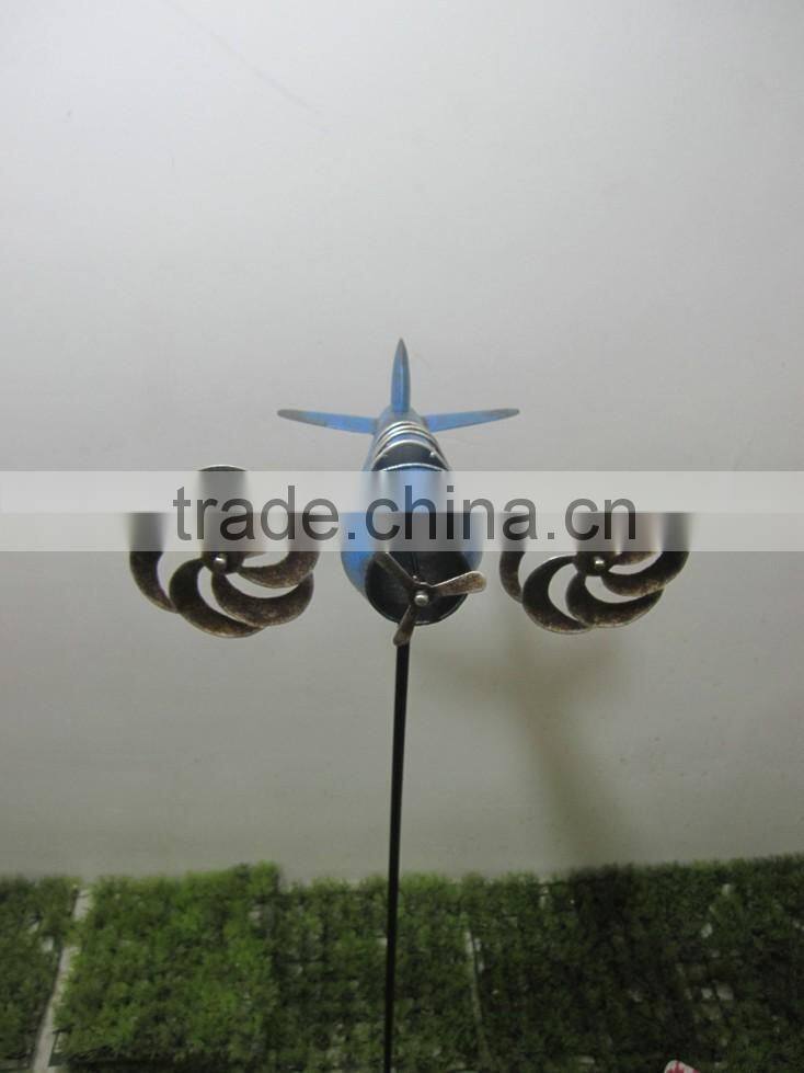 wholesale decorative metal garden bicycle stake windmill