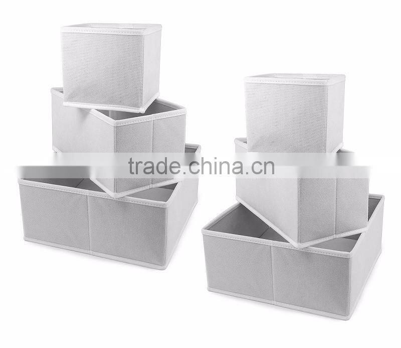 Foldable Storage Drawer Closet Dresser Organizer Bins for Underwear, Bras, Socks, Ties, Scarves, Accessories and More - 6 Piece