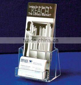 A4 sized acrylic brochure display racks with card holder
