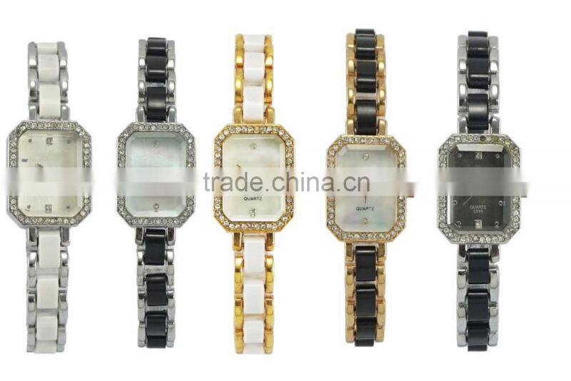 New models fashion square silicone band diamond watch women bracelet