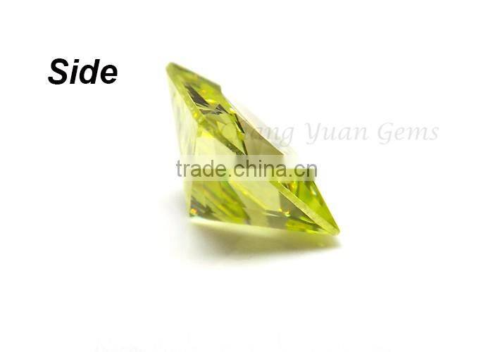 6x6mm Square Shape olive color zirconia gemstone