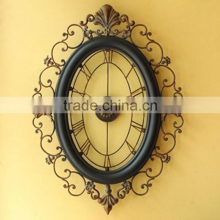 Home Decorative High Quality European Style Vintage Metal Watch for Wall