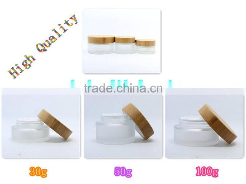 New fashion 50 g 100 g amber clear glass jars with aluminum cap for skin care products