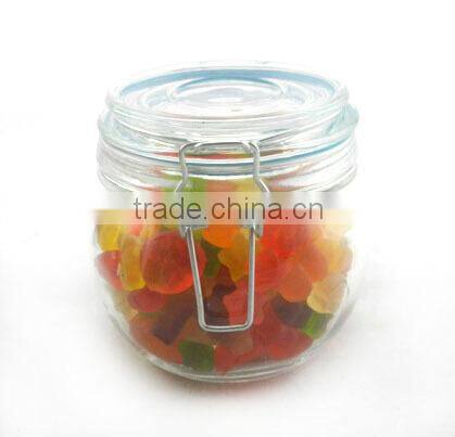 Food grade glass airtight jars with clamp lid
