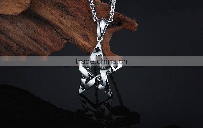 Vintage jewelry stainless steel fashion pentagram pendant