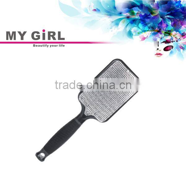 MY GIRL hair brush comb silver color bling crystal resin long handled soft bristles brush