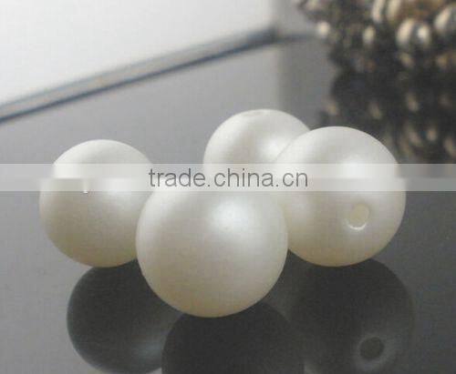 16mm matte white imitation loose pearls