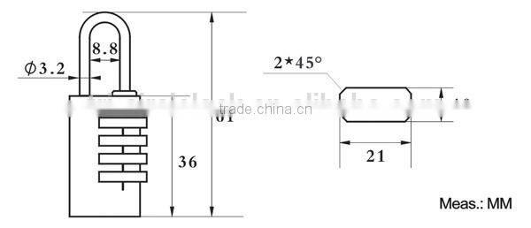 High Quality Tri-Circle Brass digital key combination lock T124