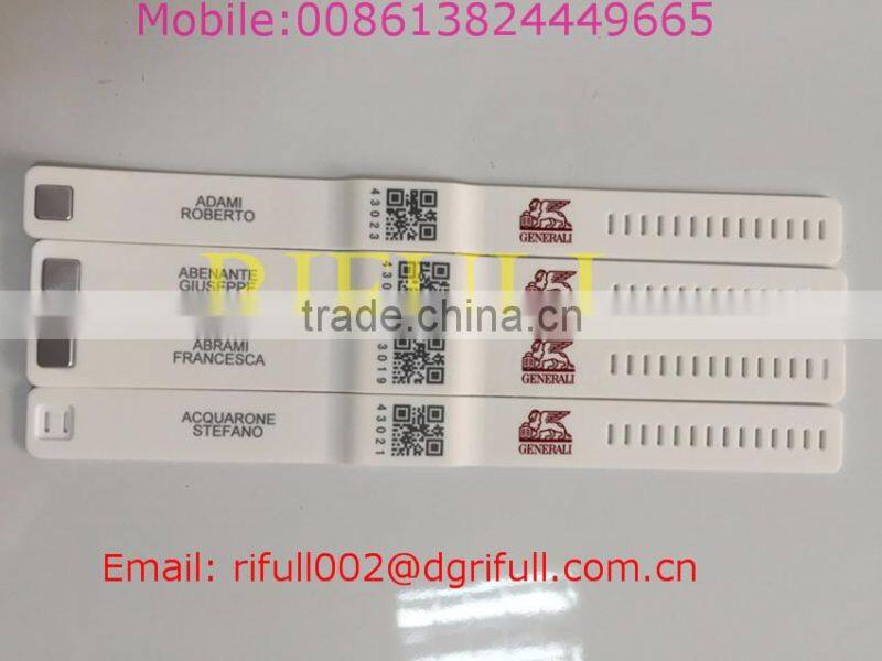 2016 RFID Event Wristbands with QR and name printed for meeting signed