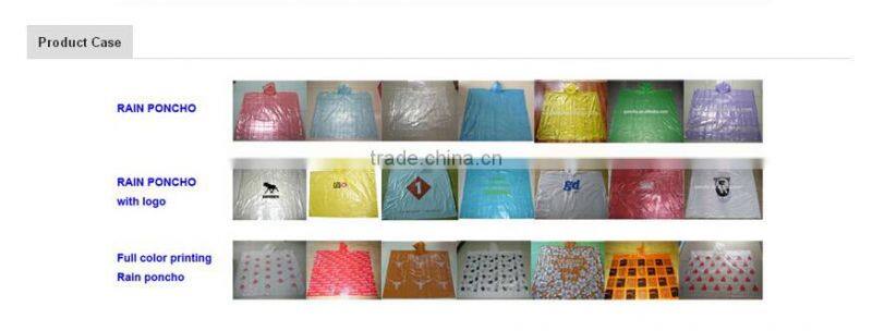 Rain Plastic PE Rain Poncho/ Disposable raincoats