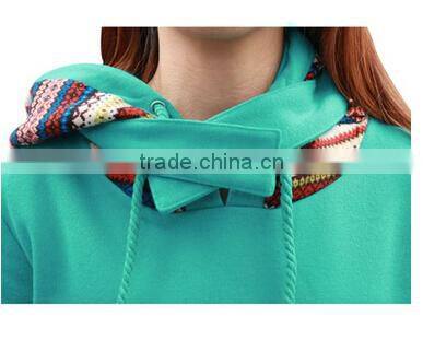 2014 Winter Novelty Prints Pockets Front Lined Hoodie for Women