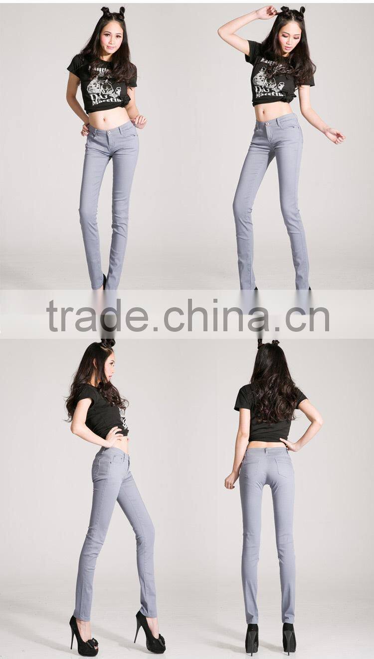 The new Models of color candy colored jeans female feet pencil pants trousers
