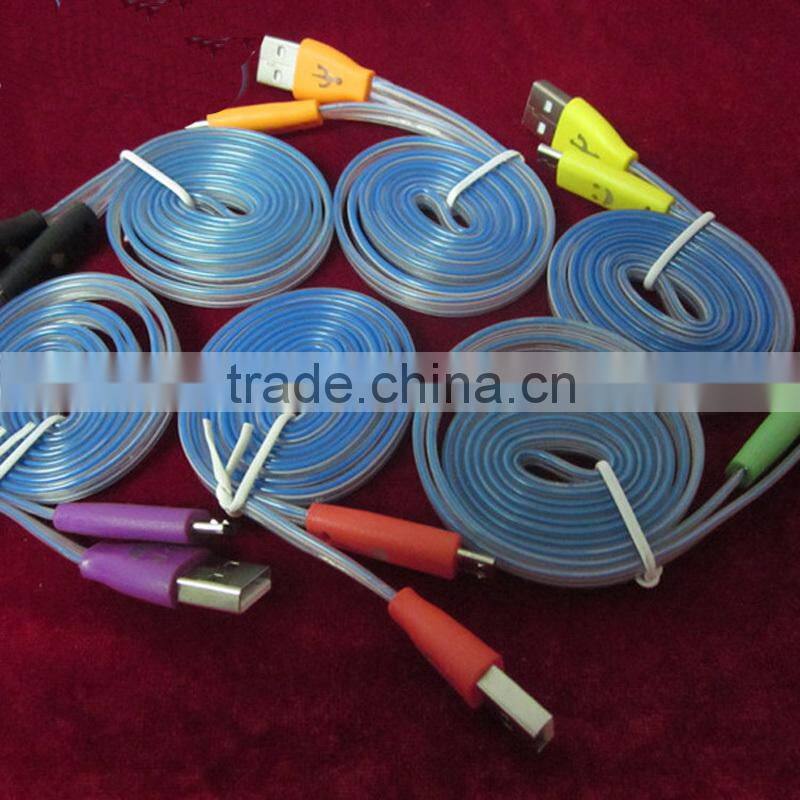 micro usb data cable with charging and data transferring function With LED Lighting