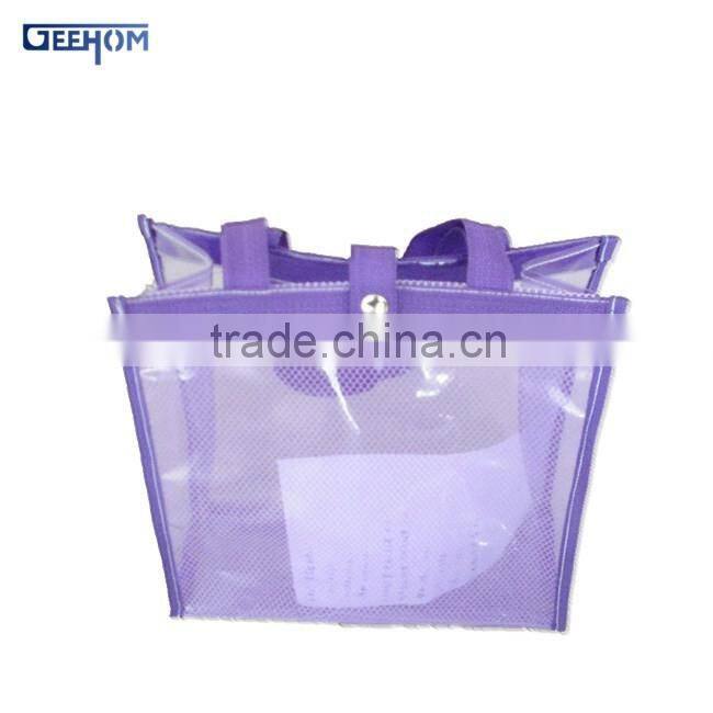 snap button clear pvc bag cheap ladies pvc shopping bag