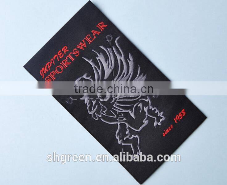 high definition sports wear fabric woven label with trademark
