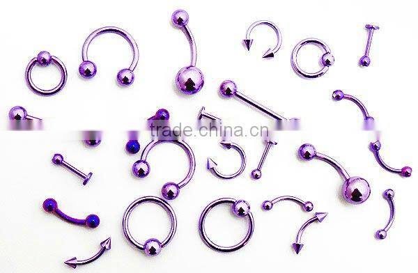 gold CBR captive bead ring earrings lip rings with two balls in the top hot and beautiful body piercing jewelry