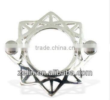 stainless steel geometric nipple rings piercing with the nipple
