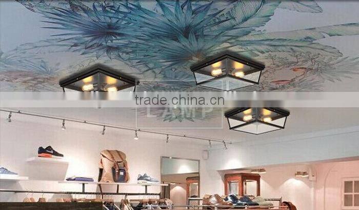 Manufature American minimalist bedroom ceiling retro industrial wind corridor balcony porch lights iron staircase ceiling lamp