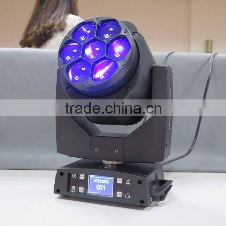 Dot Controlled Mini Bee Eye K5 DMX Wash Zoom 4in1 RGBW 7*15w LED Moving Head