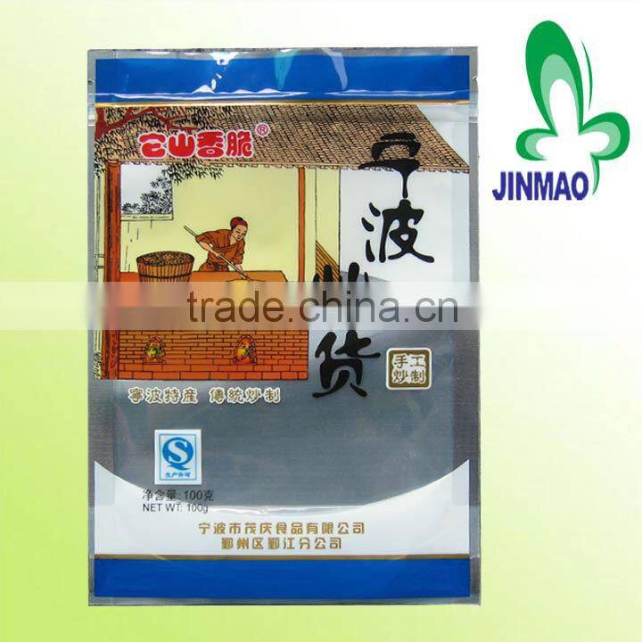 Flexible packaging with zipper top for food