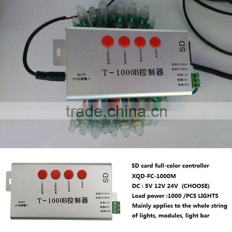 Hot sell ! DC5V-24V T-1000B pixel led controller,T-1000B full color pixel lights led controller rgb controllers from china