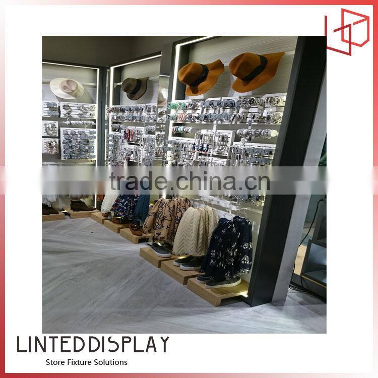 Foshan wooden clothing store furniture metal steel modem table furniture design