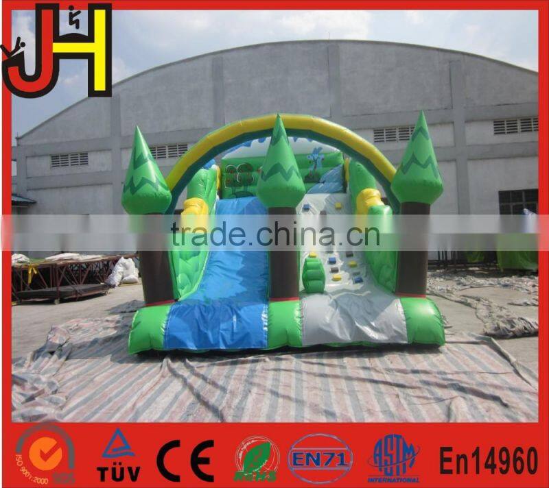 Green forest jungle jumper inflatable bouncer slide, forest water slide