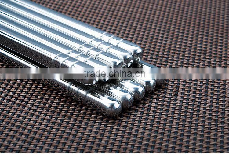 South Korean high-grade stainless steel chopsticks Korean square antiskid chopsticks tableware.High quality household chopsticks