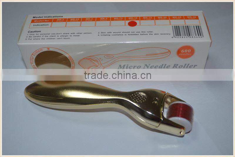 Factory Direct Wholesale Golden/Silver Handle 600 Needles Derma Roller