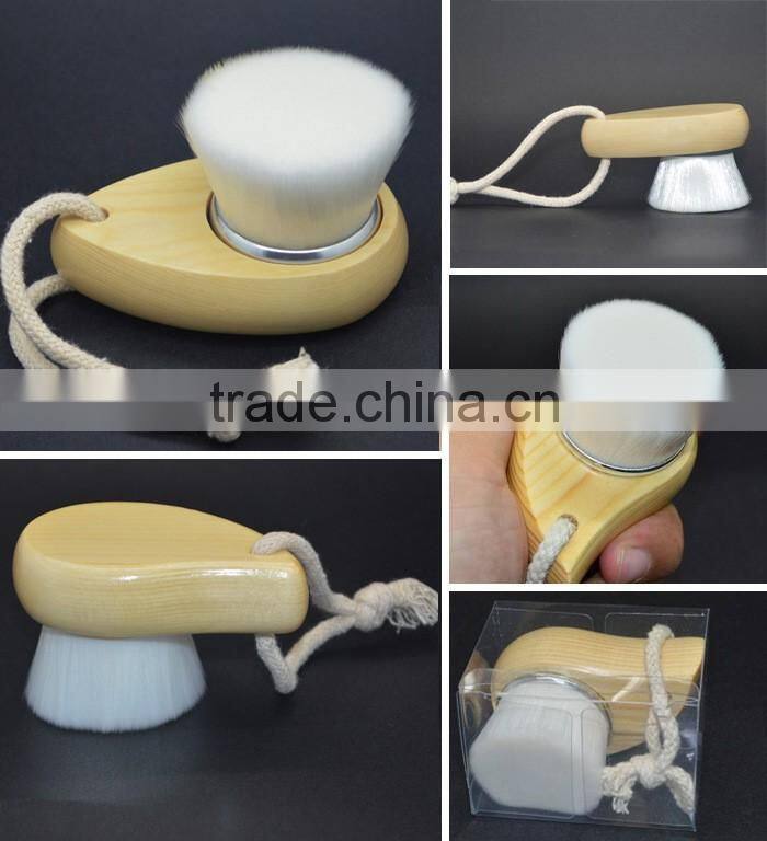 Bonvatt makeup brush cleaner Portable High-grade comma wooden handle washs face brush