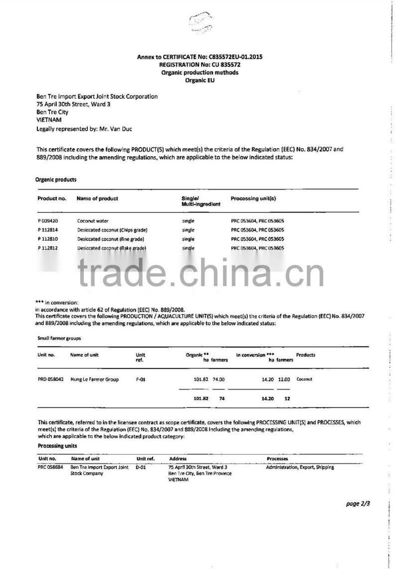 Organic Desiccated Coconut - High fat Medium grade