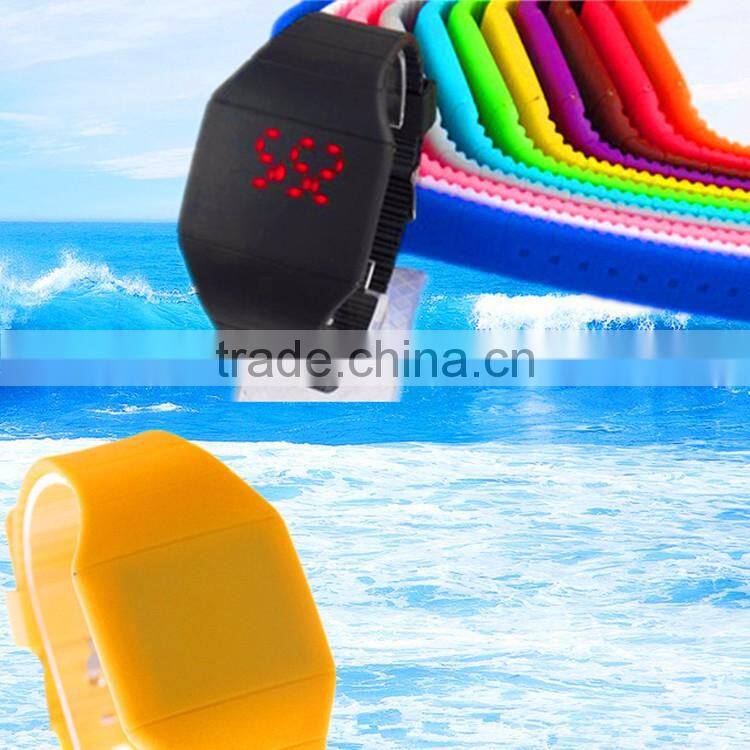 Very Low Price Low MOQ LED Silicone Electronic Girl and Boy Untra-thin Touch Screen Gift Wrist Watch
