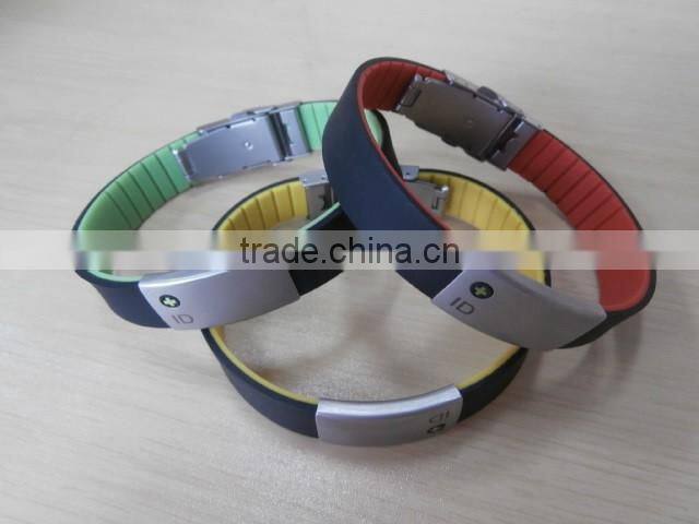 engrave metal plate debossed silicone id medical wristbands for running