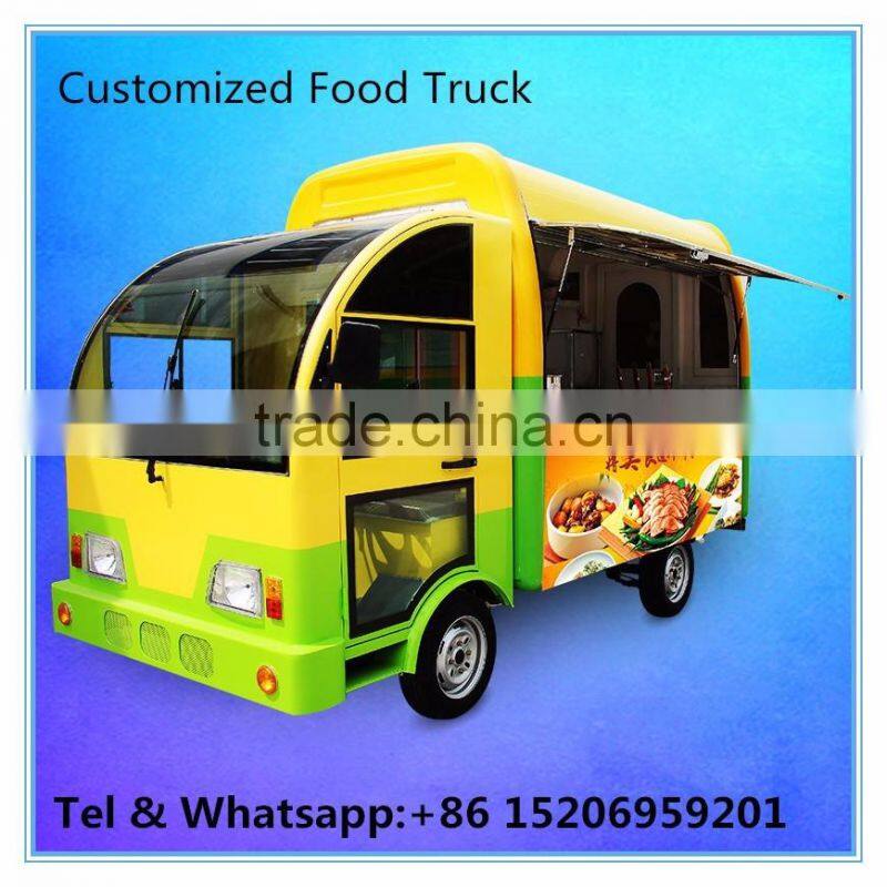 customized three wheel and four wheel mobile food cart and food trailer