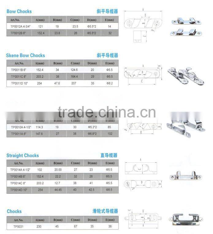 Tuopu metal inox chocks ship fairlead chock boat bow fairlead chock