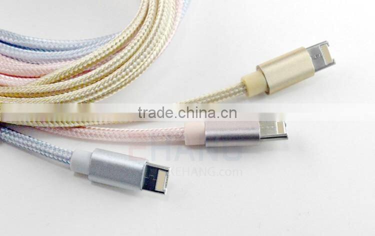 MFi 2 in 1 USB cable for iPhone and Samsung,for apple mfi certified cable braided