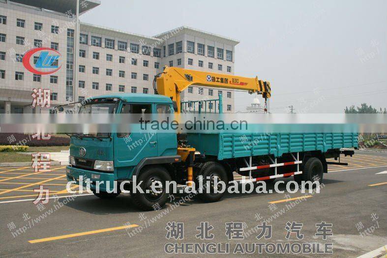 FAW cargo truck mounted 8T crane for sale